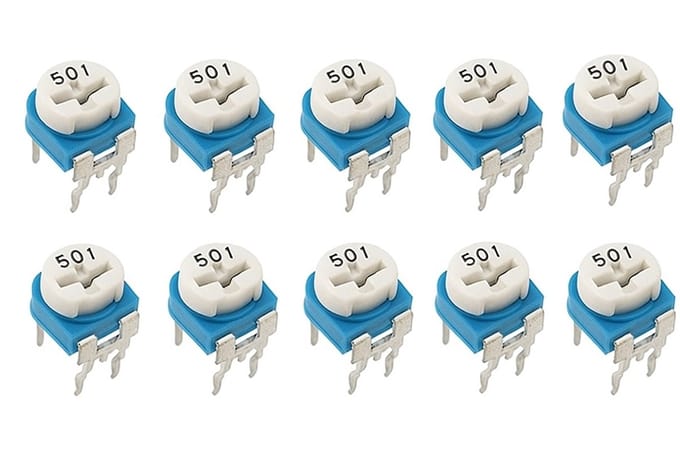 Weerstand regelbaar 500 Ohm RM-065 Trimpot Trimmer Potentiometer 10-stuks RM065-501