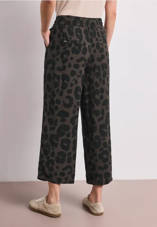 7/8 Broek met wijde pijpen in Loose Fit met print