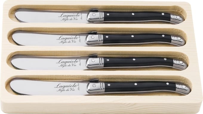 Laguiole Style de Vie Botermessen Premium Line - 4-delig - Zwart