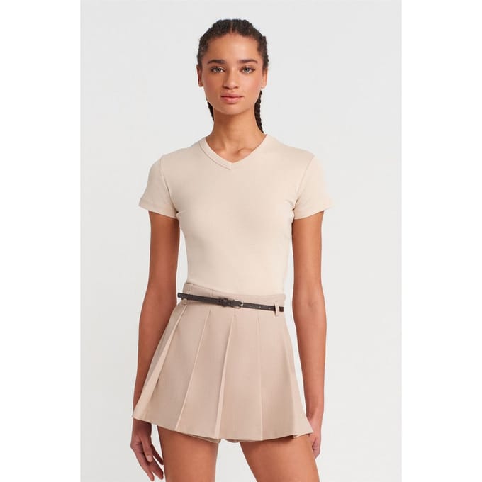 Slim Fit Katoenen V-hals T-shirt