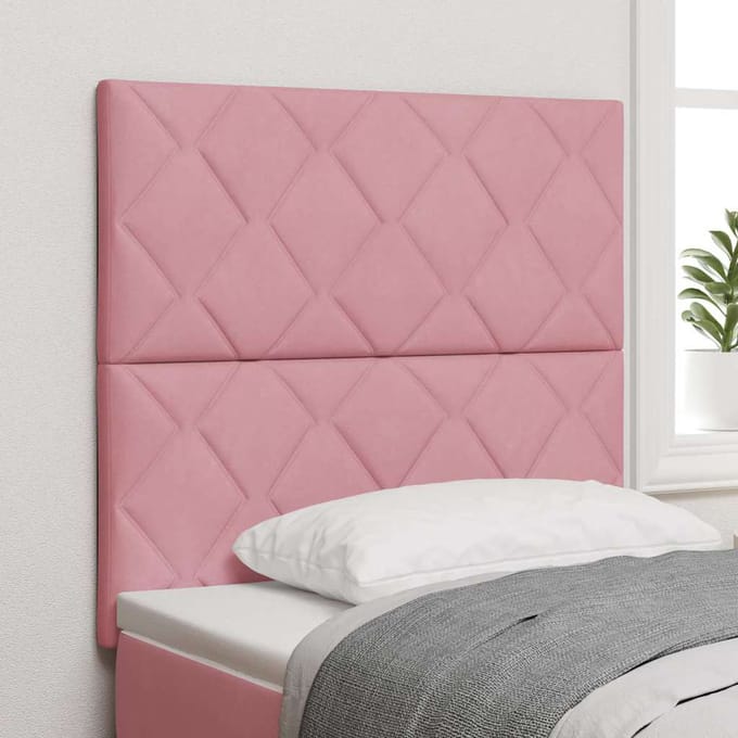 vidaXL - LED - Hoofdbord - Roze - 100 - cm - Fluweel