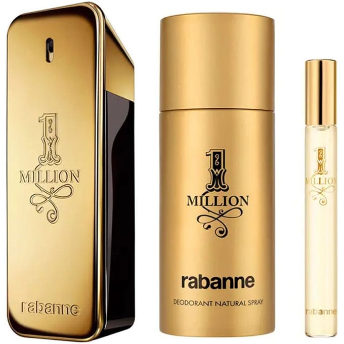 Paco Rabanne 1 MILLION Set 3 pcs Eau de Toilette spray 100 ml + Deodorant spray 150 ml + Eau de Toilette 10 ml