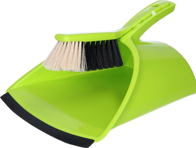 Stoffer en Blik - set - lime - XL - 32 x 28 x 17 cm - binnen en buiten