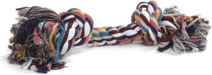 Beeztees Flostouw - Hondenspeelgoed - 4 Knopen - Gekleurd - Ca. 360 gram - 60x7x7 cm