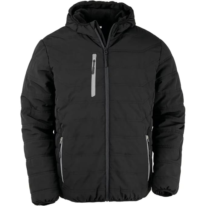 Result Recycled Black Compass Padded Winter Jacket RT240 - BLACK/GREY - XL