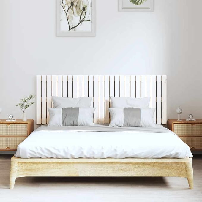 vidaXL - Wandhoofdbord - 159,5x3x60 - cm - massief - grenenhout - wit