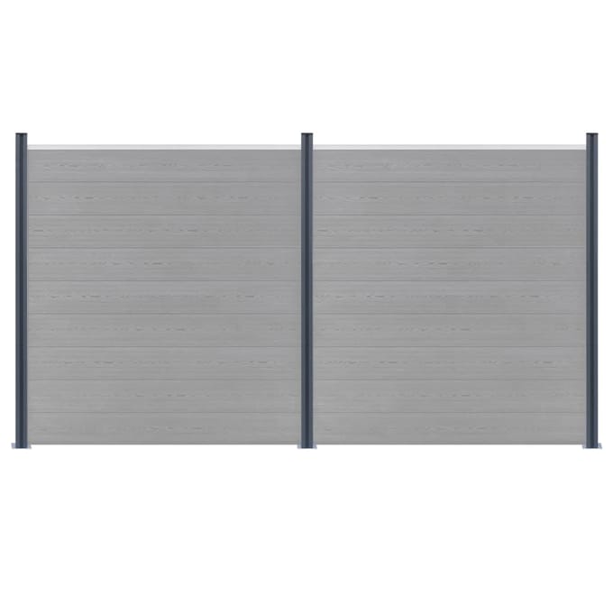 vidaXL - Schuttingpalen - 3 - st - 185 - cm - aluminium - donkergrijs