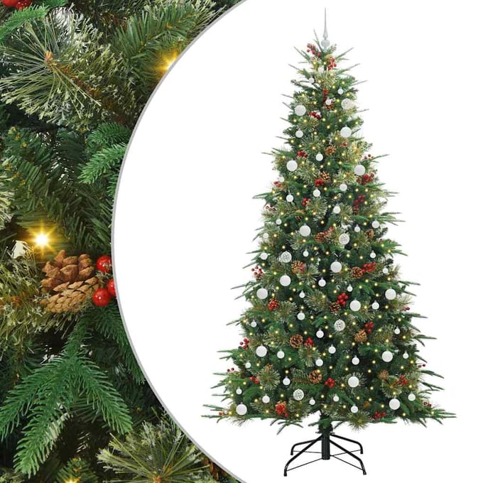 vidaXL Kunstmatige Inklapbare Kerstboom Groen 240 cm PE en PVC