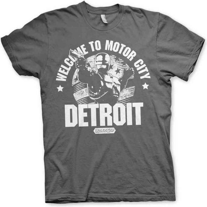 Robocop Heren Tshirt -S- Welcome To Motor City Grijs