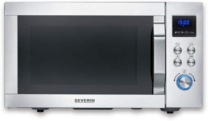 Severin MW 7918 CrispyWave Magnetron – 4-in-1 – Grill – Heteluchtfriteuse – Oven – 230°C – Pizzaplaat – RVS