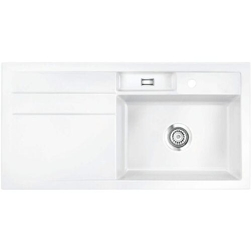 Systemceram Keradomo Bela 100 built-in sink right with excenter operation, incl. tap hole 502002-12