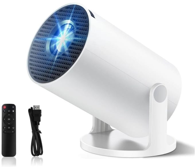 SVN® Draagbare beamer - Beamer - Projector - Mini Beamer - Wit/Grijs- 15cm x 16cm x 10cm