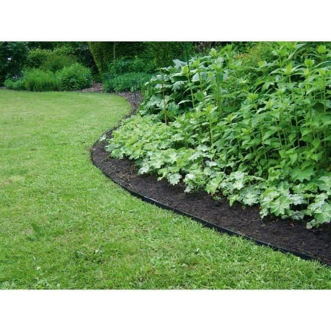 ECO rubber gazonafboording - 5 m × 20 cm