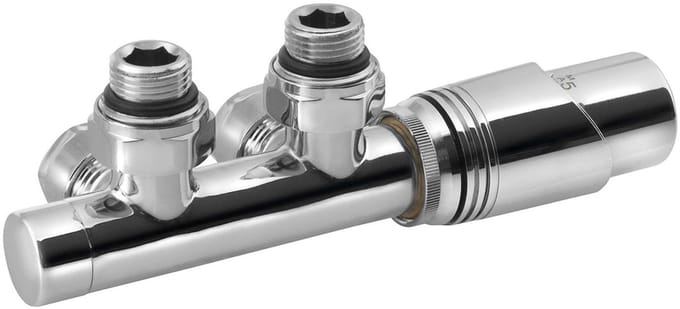 Bruckner Wicher - Thermostatische aansluitset, middenaansluiting, 50 mm, chroom 600.311.1