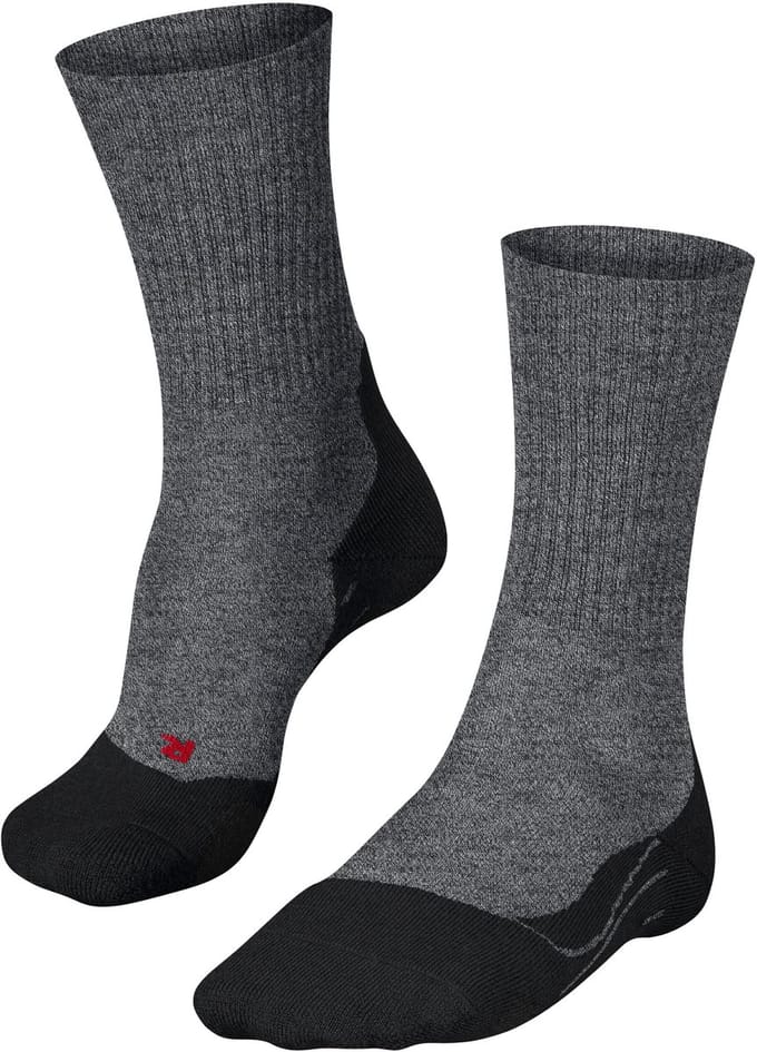 FALKE TK2 Wool anti-blaar dik wol functioneel materiaal wandelsokken heren grijs - maat 46-48