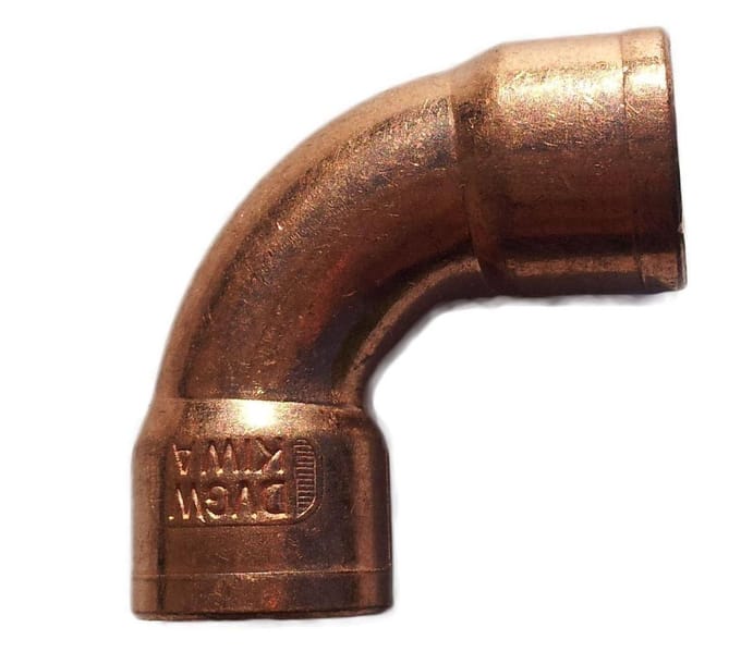 Bocht 90gr capxcap 28x28mm roodkoper