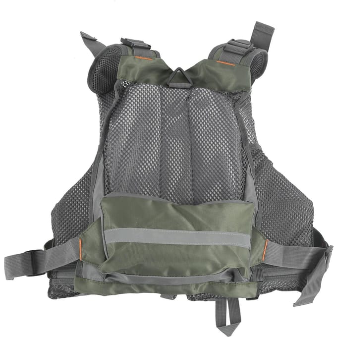 Vliegvissen Vest Multi-Pocket Gilet Verstelbaar Visreddingsvest met Drijfkussen gray
