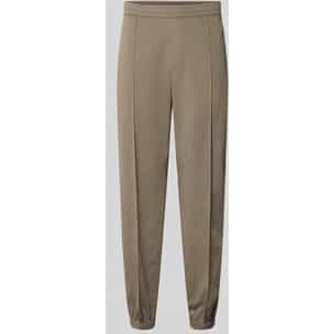 regular fit stoffen broek van viscosemix met elastische band