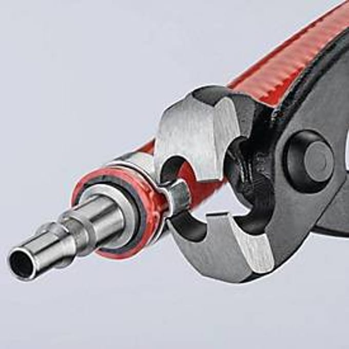 Oorklemtang, totale lengte 220 mm, kop zwart, met kunststof coating