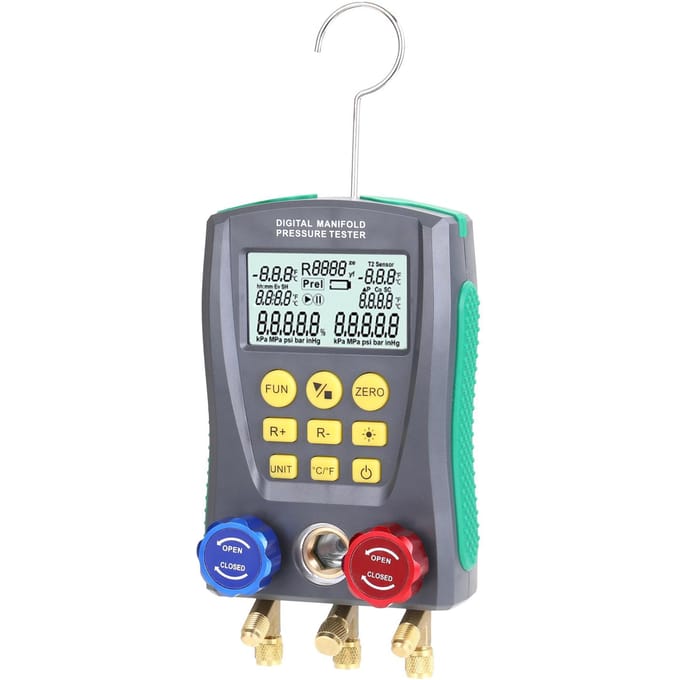 Digitale vacuümdrukmeter Drukmeter Koeling Manifold-tester Meter Temperatuurtester Digitale Manifold-meter Meter veelkleurig