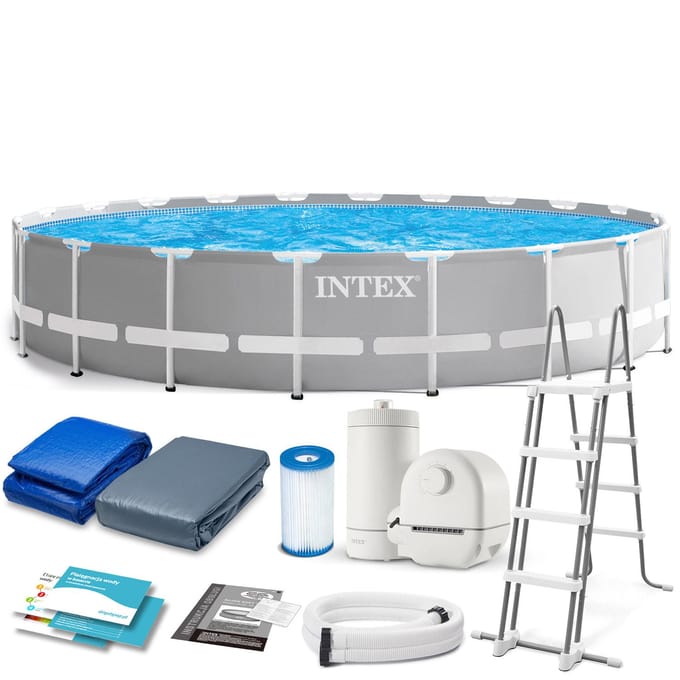 Intex - Stalen Frame Zwembad - 610x132 cm - Veilig en Compleet - 12-delig