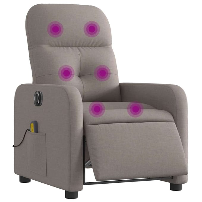vidaXL - Massagestoel - elektrisch - verstelbaar - stof - taupe
