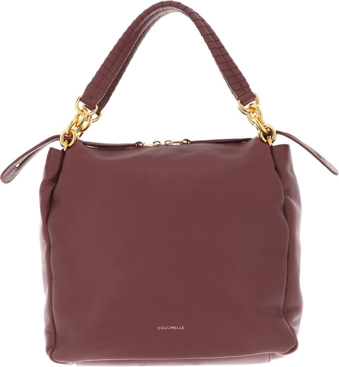 COCCINELLE Leren Handtas Schoudertas Coccinelle Maelody Handbag Carruba Bruine