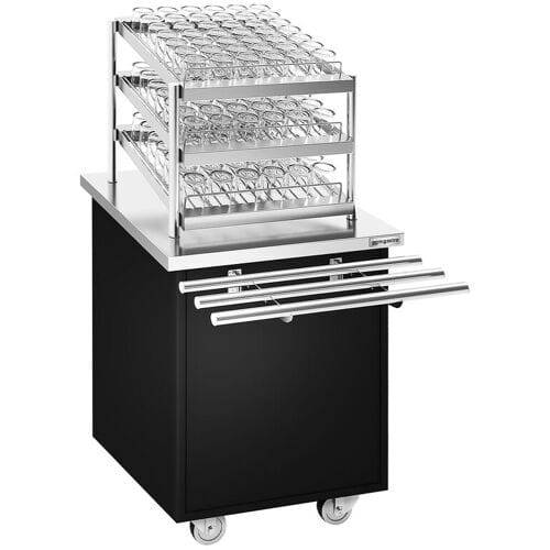 GGM Gastro Gläser- & Tassenstation DANZIG - 700mm - mit Tablettrutsche - Schwarz