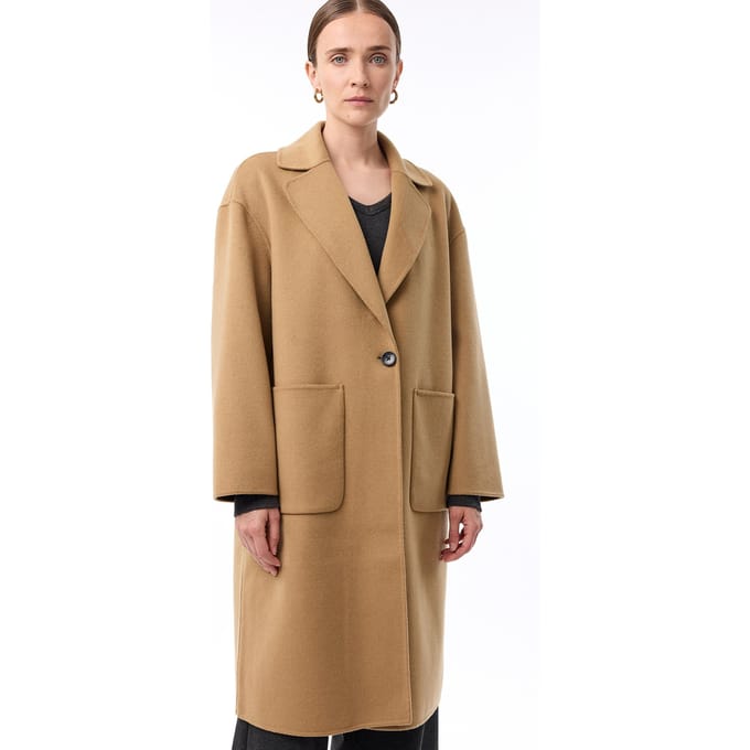Knitted Avery Coat Camel Größe: L | Einreihige Mäntel Outlet | Damen | Braun