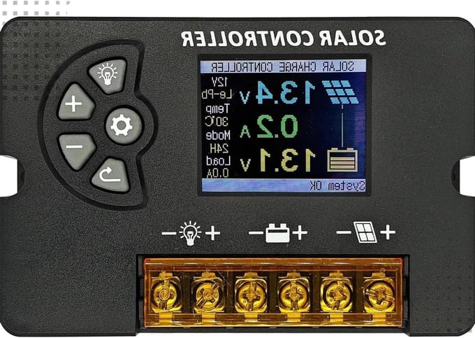 Zonne-controller - Laadregelaar - Energiebeheer - Kleurenscherm - 30A - Zwart