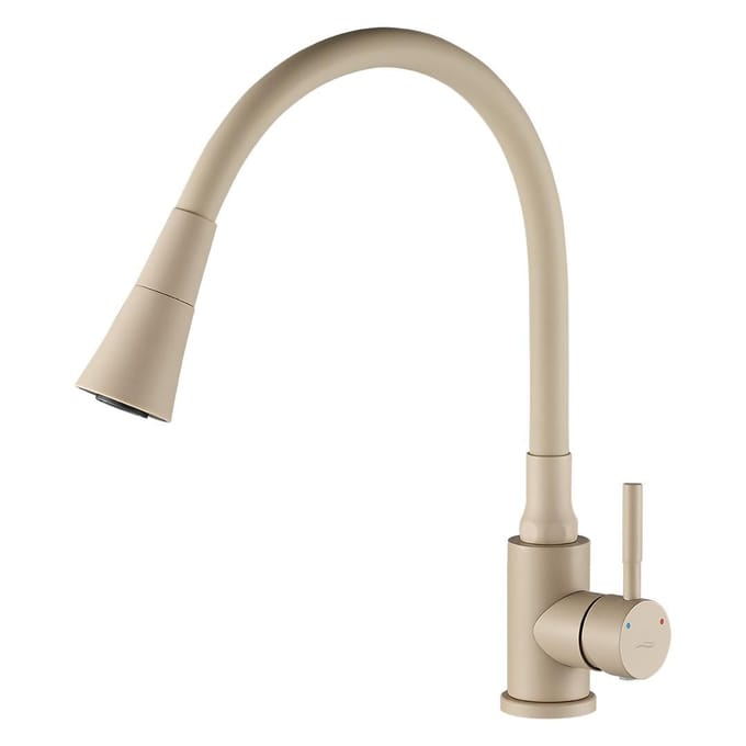 Keukenmengkraan Selva Beige/Chroom met Flexibele Uitloop