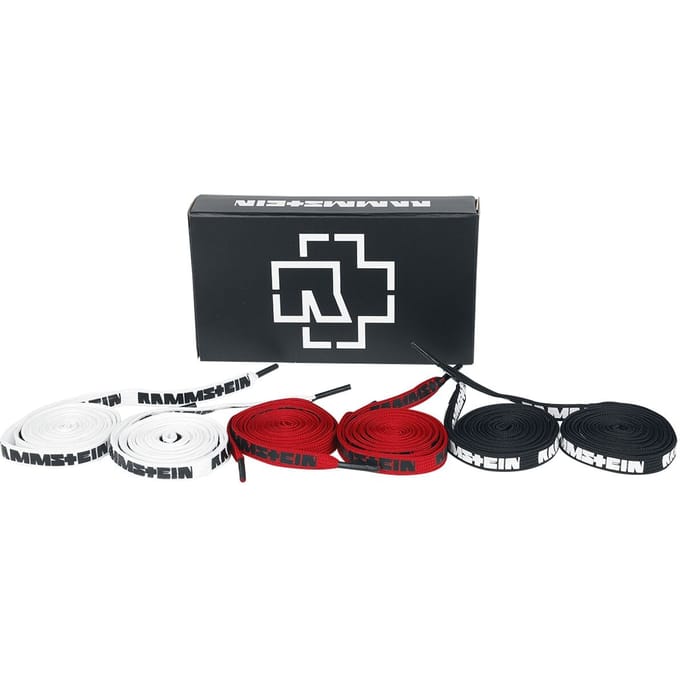 Rammstein Schoenveters - Schnürsenkel-Box - zwart-rood-wit