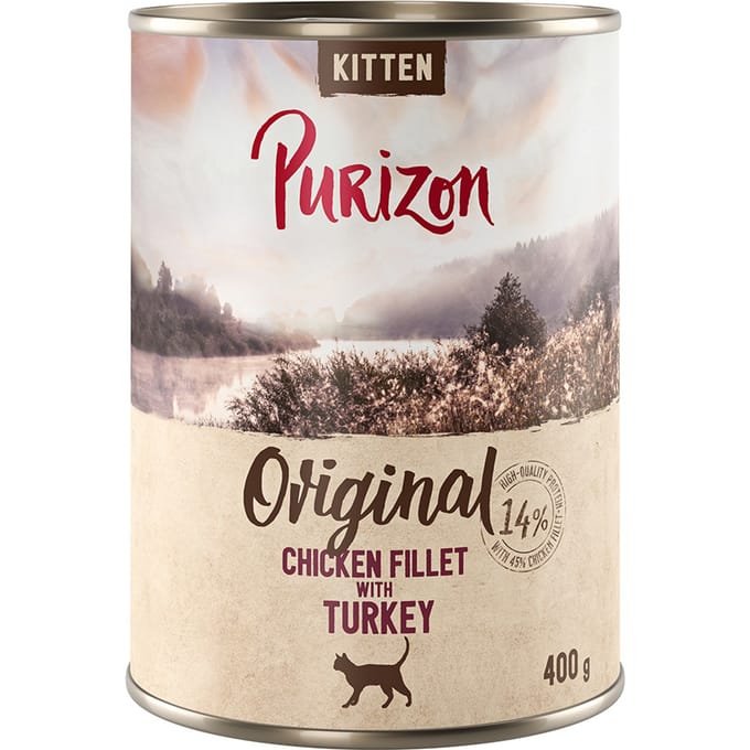 6x400g Purizon Original Kipfilet met Kalkoen Kitten Natvoer