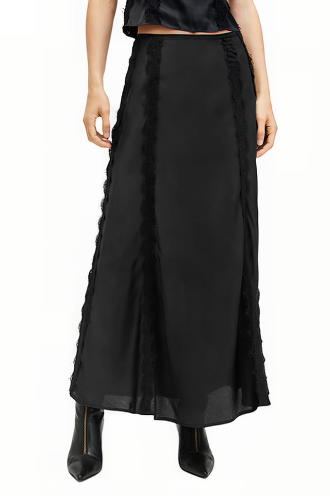 AllSaints Morgan Skirt Black Taglia: 6 | Maxi gonne Outlet | Donna | Nero
