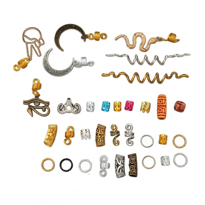 Dreadlocks Sieraden Accessoires Clips Manchetten Ringen Legering Meerdere Vormen Decoratieve Dreadlocks Kralen white