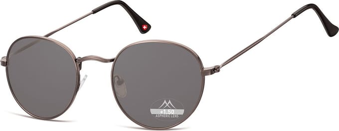 Montana Zonnebril MR54S Rond Gunmetal Sterkte +3:50