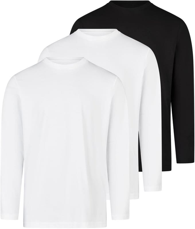 RAGMAN Heren longsleeve 3 pack Basic