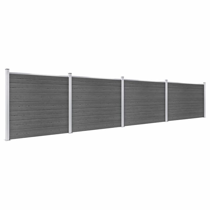 vidaXL - Schuttingpanelenset - 699x146 - cm - HKC - zwart