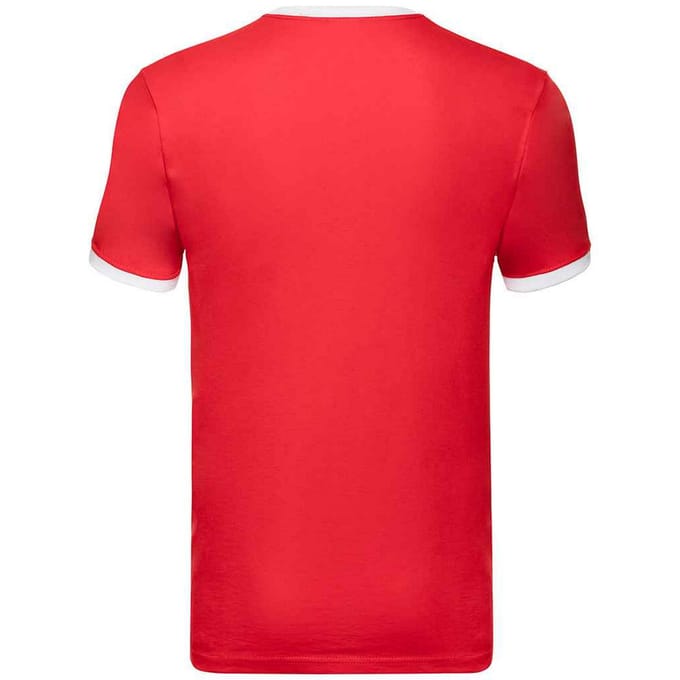 Fruit of the Loom Heren Ringer Contrast T-shirt (Rood/Wit)