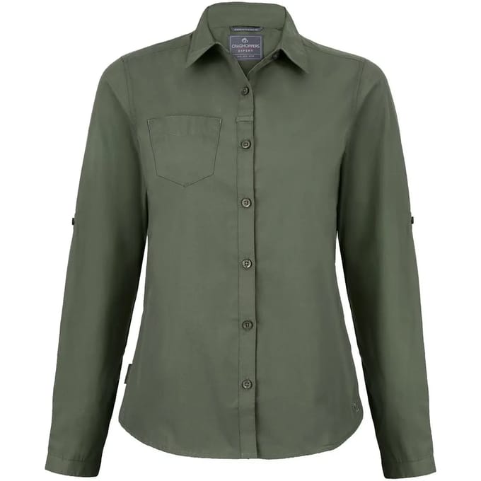 Dames shirt van gerecycled polyester met lange mouwen Craghoppers