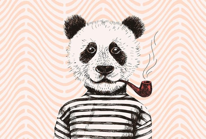 Fotobehang ModernPanda2 DD118200 A.S. Création Atelier 47 | 3D Fotobehang