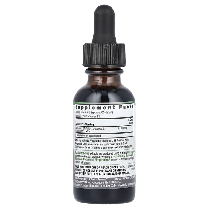 Nature'S Answer, Rode Klaver Lucht delen, Vloeibaar Extract, Alcoholvrij, 2.000Mg, 30Ml(1 fl oz)