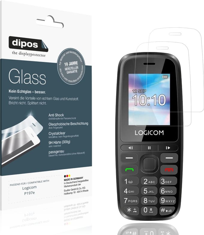 dipos – 2x Pantserfolie geschikt voor Logicom P197e | 9H Screenprotector