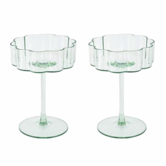 Jens Living - Outdoor Glazen Bloem-Groen - 2 Stuks