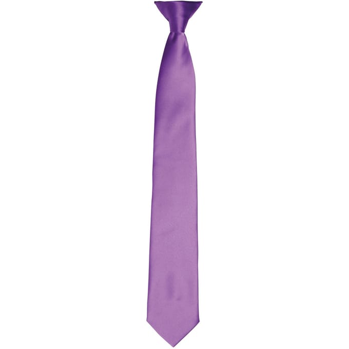 Premier Kleuren Heren Satin Clip Tie (Rijke Violet)