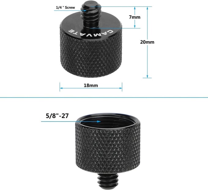 Dailygoods - Set van 5/8"-27 naar 1/4"-20 en 3/8"-16 Schroefdraadadapters voor Microfoonstandaard