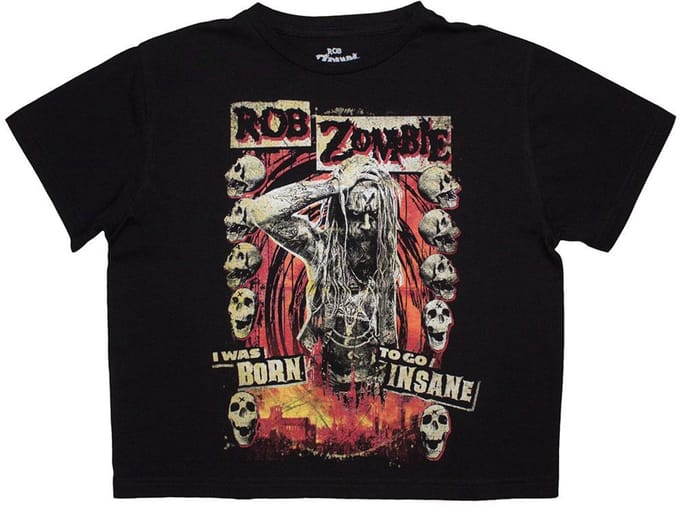 Rob Zombie - Born To Go Insane Crop top - S - Zwart
