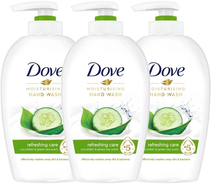 Dove Moisturising Hand Wash – Refreshing Care – 250 ml – 3-pack – Komkommer & Groene Thee