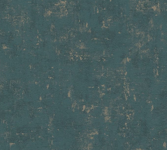 BETONLOOK BEHANG | Industrieel - Petrol Goud - A.S. Création Jade 2