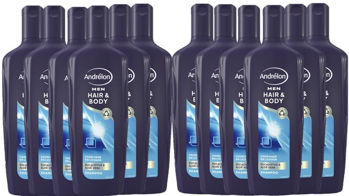 Andrélon Men - Shampoo - Hair & Body - 300ml x 12